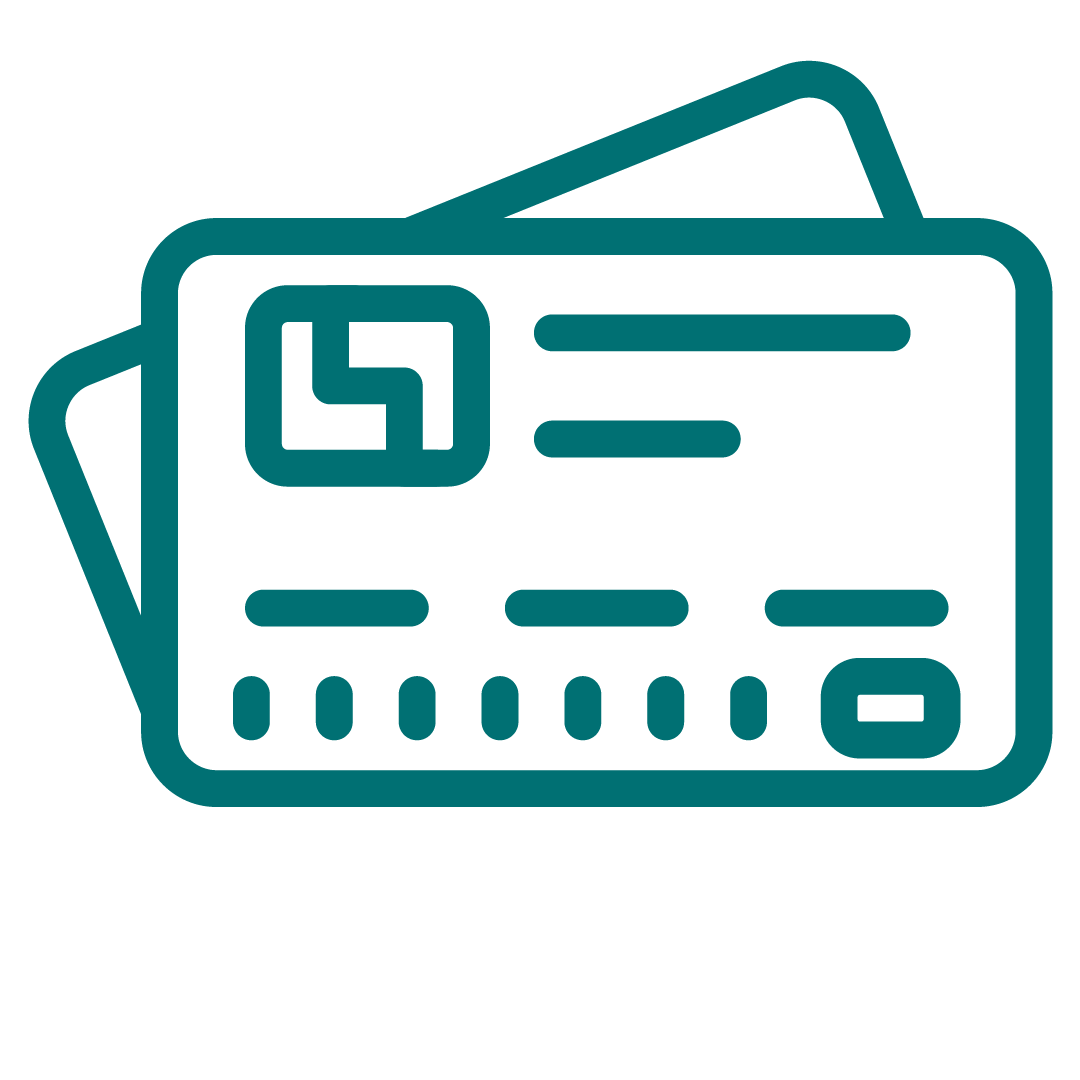 teal credit card icon